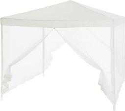 Tuinprik met 4 mugnetten - 3x3m - staal en polyester 140 g - wit
