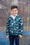 TYGO & vito - Jongens Jas - Camouflage print met neon gele voering - Maat 122/128