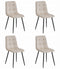 Eetkamerstoel KARA - 4 stuks - beige - fluwelen zitvlak