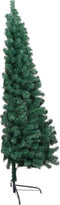 vidaXL - Kunstkerstboom - met - verlichting - en - kerstballen - half - 120 - cm - groen