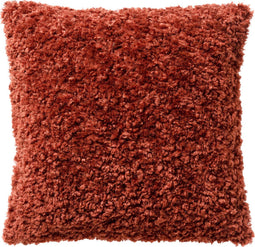 Dutch Decor CATO - Kussenhoes 45x45 cm - getuft - heerlijk zacht – met teddy krullen – Brandy Brown - bruin - met rits - zonder binnenkussen