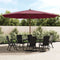 vidaXL - Parasol - met - houten - paal - 400x273 - cm - bordeauxrood