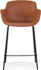 Alterego Mini Calvin - Bruine Microfabric Barkruk - 59x54x97,5cm