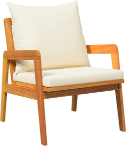 vidaXL - 3-delig - bistroset - met - kussens - in - massief - acaciahout