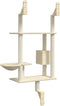 vidaXL - Kattenmeubel - wandgemonteerd - met - krabpaal - 153 - cm - crèmekleurig