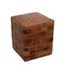 Poef Patchwork - 33x33 cm - leder - vintage cognac