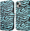 iMoshion Hoesje Geschikt voor iPhone 14 Hoesje Met Pasjeshouder - iMoshion Design Bookcase smartphone - Meerkleurig / Black Blue Stripes