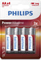 Philips Power Alkaline - AA Batterijen - Voordeelverpakking 4 stuks (4 stuks)