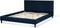 FITOU - Tweepersoonsbed - Blauw - 180 x 200 cm - Fluweel
