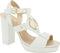 Liu Jo Hebe 15 - Dames Sandalen met Blokhak - Goudkleurige Accenten - Wit - Maat 39