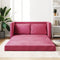 vidaXL - Slaapbank - vloermodel - 2-in-1 - 122x204x55 - cm - fluweel - wijnrood