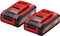 Einhell 4511629 - Accu 18V 4Ah PXC Plus Twinpack - Power X-Change (2 stuks)
