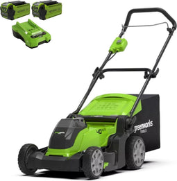Greenworks G40LM41 - Accumaaier 40V - 2 x 2Ah accu's en lader - 41 cm maaibreedte (2 stuks)