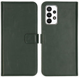 Selencia Galaxy A23 (5G) - Echt Lederen Bookcase - Ruimte voor pasjes - Groen