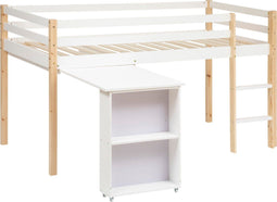 Atmosphera kids kinderbed met schuifbureau en boekenkast - Hoogslaper 90 x 190 cm - Bed