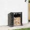 vidaXL - Haardhoutrek - met - regenhoes - 101x61x110,5 - cm - gegalvaniseerd - staal