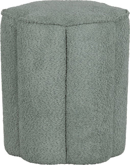 WOOOD Ollie Poef - Polyester - Aqua - 46x40x40