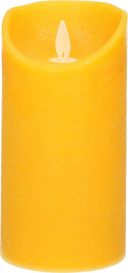 Anna's Collection Led kaars/stompkaars - oker geel - H15 x D7,5 cm - wax - bewegende vlam