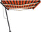 vidaXL - Luifel - automatisch - met - LED - windsensor - 600x350 - cm - oranje - bruin