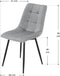 Blanca Eetkamerstoelen - Set van 2 - Fluweel - Lichtgrijs (2 stuks)