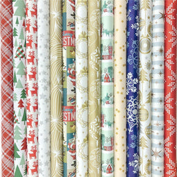 Präsenta cadeaupapier - Luxe kerstpapier inpakpapier - 200 x 70 cm - 7 rollen (7 stuks)