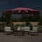 vidaXL - Zweefparasol - met - LED-verlichting - 350 - cm - bordeauxrood