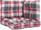 vidaXL - Palletkussens - 3 - st - ruitpatroon - stof - rood