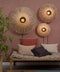 GOOD&MOJO Wandlamp Kalimantan - Bamboe/Zwart - Ø87cm - Binnen Modern