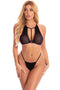 Bralette en string set Pink Lipstick - zwart OS