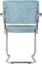 Zuiver - Ridge Kink Rib Eetkamerstoel Met Armleuningen - Blauw
