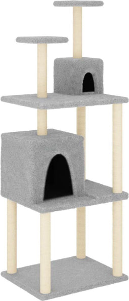 vidaXL - Kattenmeubel - met - sisal - krabpalen - 167 - cm - lichtgrijs