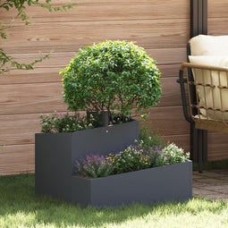 vidaXL - Tuinplanter - Antraciet - 60x60x50 - cm - Staal