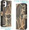 iMoshion Hoesje Geschikt voor iPhone 12 Mini Hoesje Met Pasjeshouder - iMoshion Design Softcase Bookcase - Goud / Zwart / Golden Leaves