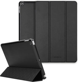 Selencia Tablet Hoes Geschikt voor iPad 8 (2020) 8e generatie / iPad 7 (2019) 7e generatie / iPad 9 (2021) 9e generatie - Selencia Kesia Slang Trifold Bookcase - Zwart