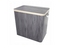 Juskys Bamboe wasmand - 150 liter - 3 compartimenten - grijs - met deksel