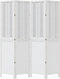 vidaXL - Kamerscherm - met - 4 - panelen - massief - paulowniahout - wit
