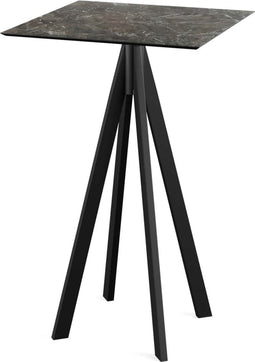 Statafel Galaxy Marble Infinity Zwart Frame HPL 70x70cm - Giga Meubel