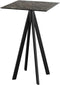 Statafel Galaxy Marble Infinity Zwart Frame HPL 70x70cm - Giga Meubel