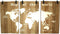 DKNC - Wereld Kaart Grace - 210x4x121cm - Bruin