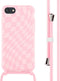 iMoshion Hoesje Geschikt voor iPhone SE (2022) / SE (2020) / 8 / 7 Hoesje Met Koord - iMoshion Siliconen design hoesje met koord - Roze / Retro Pink