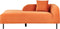 LE CRAU - Chaise longue - Oranje - Rechtszijdig - Fluweel