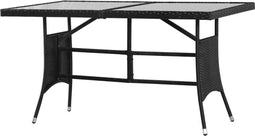 vidaXL - Tuintafel - 140x80x74 - cm - poly - rattan - zwart