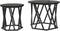 vidaXL - Nesting - Tafelset - 2 - stuks - Zwart - Eiken - Hout