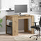vidaXL - Bureau - met - lade - en - plank - 102x62x77,5 - cm - hout - artisanaal - eiken