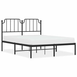 vidaXL - Bedframe - met - hoofdbord - metaal - zwart - 150x200 - cm