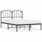 vidaXL - Bedframe - met - hoofdbord - metaal - zwart - 150x200 - cm