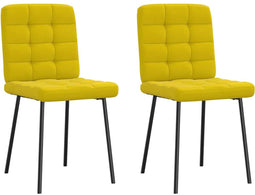 vidaXL - Eetkamerstoelen - 2 - st - fluweel - geel