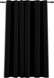 vidaXL - Gordijn - linnen-look - verduisterend - met - ogen - 290x245 - cm - zwart