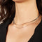 Laura Ferini Chiara - Dames Ketting - 2 lagen - 18K Wit Verguld - Zilver