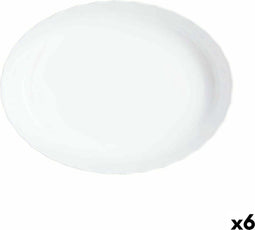 Serveerschaal Luminarc Trianon Ovalen Wit Glas 31 x 24 cm (6 Stuks)